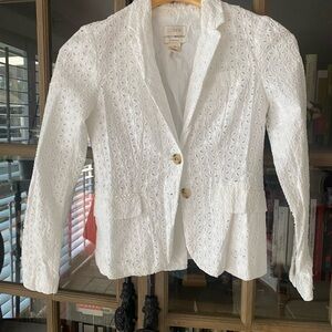 J. Crew Women's Cream Eyelet Blazer